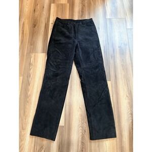 New Frontier Suede Leather Pants Black Women's Sz 8 Soft Lined